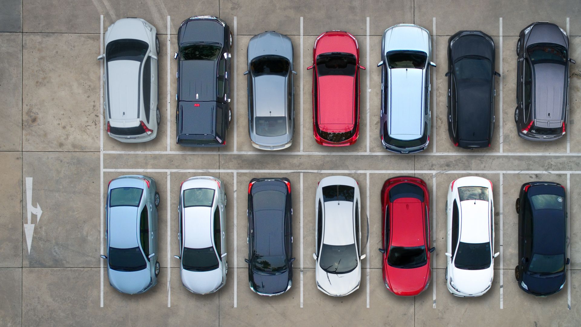 خط کشی پارکینگ ماشین به شکل موازی 
